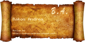 Bakos Andrea névjegykártya