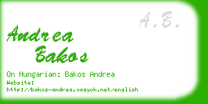 andrea bakos business card